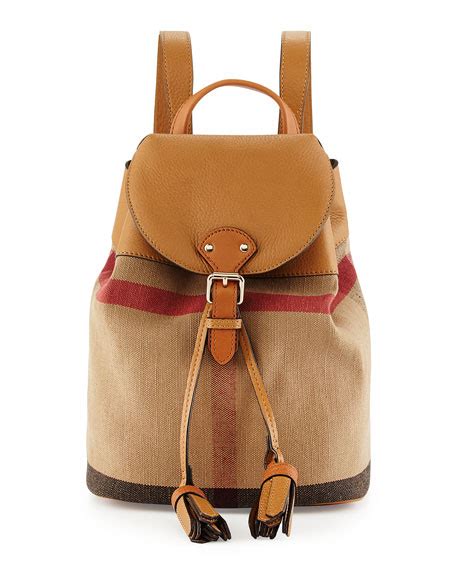 burberry mini check canvas backpack|burberry medium rucksack backpack.